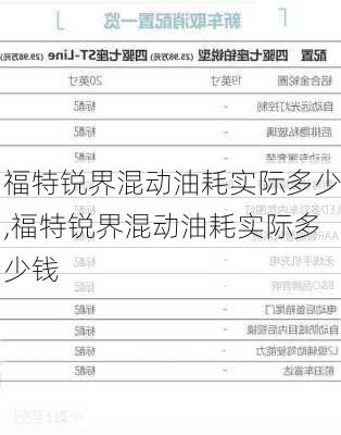 福特锐界混动油耗实际多少,福特锐界混动油耗实际多少钱