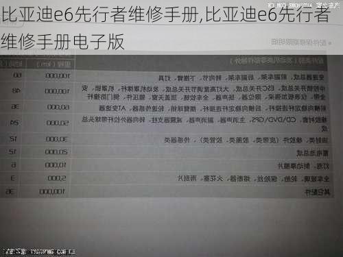 比亚迪e6先行者维修手册,比亚迪e6先行者维修手册电子版