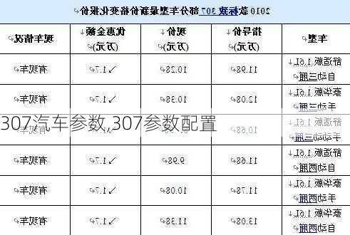 307汽车参数,307参数配置