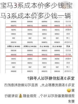 宝马3系成本价多少钱,宝马3系成本价多少钱一辆