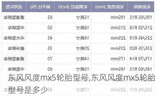 东风风度mx5轮胎型号,东风风度mx5轮胎型号是多少