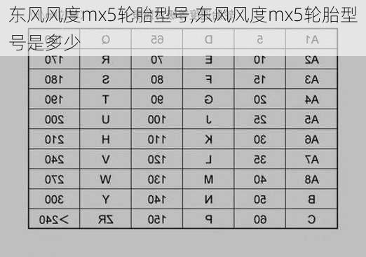 东风风度mx5轮胎型号,东风风度mx5轮胎型号是多少