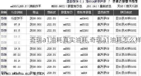 奇瑞a1油耗真实油耗,奇瑞a1油耗怎么样