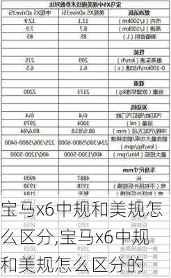 宝马x6中规和美规怎么区分,宝马x6中规和美规怎么区分的