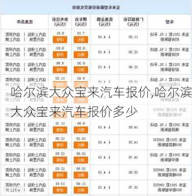 哈尔滨大众宝来汽车报价,哈尔滨大众宝来汽车报价多少