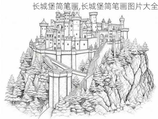 长城堡简笔画,长城堡简笔画图片大全