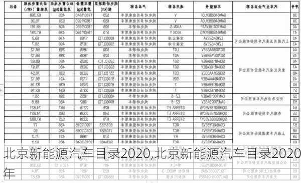 北京新能源汽车目录2020,北京新能源汽车目录2020年