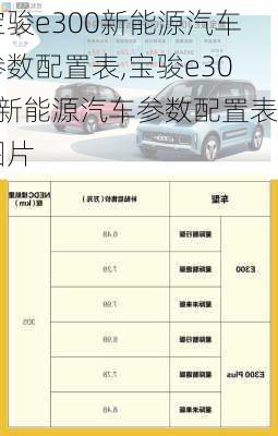 宝骏e300新能源汽车参数配置表,宝骏e300新能源汽车参数配置表图片