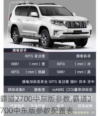 霸道2700中东版参数,霸道2700中东版参数配置表