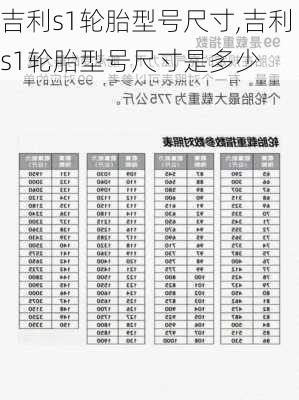 吉利s1轮胎型号尺寸,吉利s1轮胎型号尺寸是多少