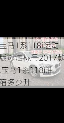 宝马1系118i运动版燃油标号2017款,宝马1系118i油箱多少升