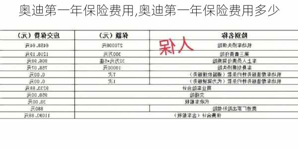 奥迪第一年保险费用,奥迪第一年保险费用多少