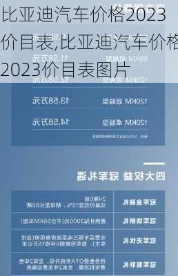 比亚迪汽车价格2023价目表,比亚迪汽车价格2023价目表图片