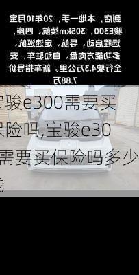 宝骏e300需要买保险吗,宝骏e300需要买保险吗多少钱