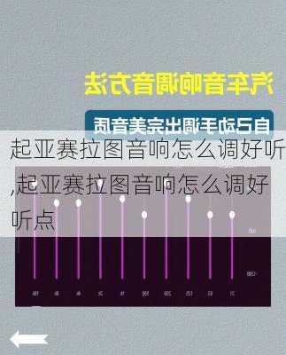 起亚赛拉图音响怎么调好听,起亚赛拉图音响怎么调好听点