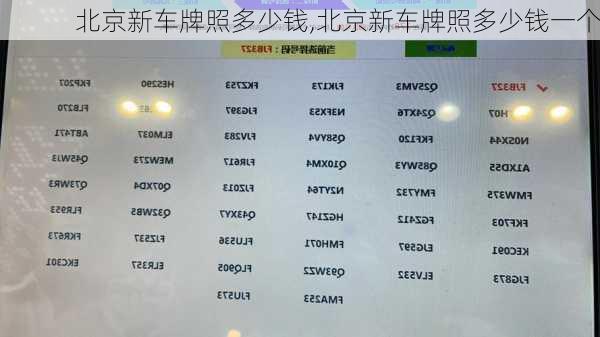 北京新车牌照多少钱,北京新车牌照多少钱一个