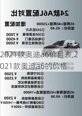 2021款奥迪a6价目表,2021款奥迪a6的价格