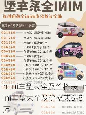 mini车型大全及价格表,mini车型大全及价格表6-8万